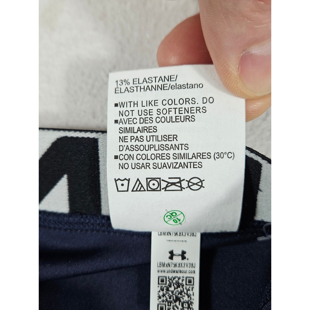 Under Armour HeatGear Authentics Middy Compression Shorts Navy Blue Small - Picture 8 of 11